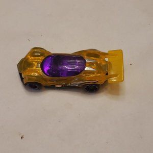 2015 HOT WHEELS BLITZSPEEDER #5 SEE THRU YELLOW 1:64 DIECAST 3" CAR W/ PURPLE